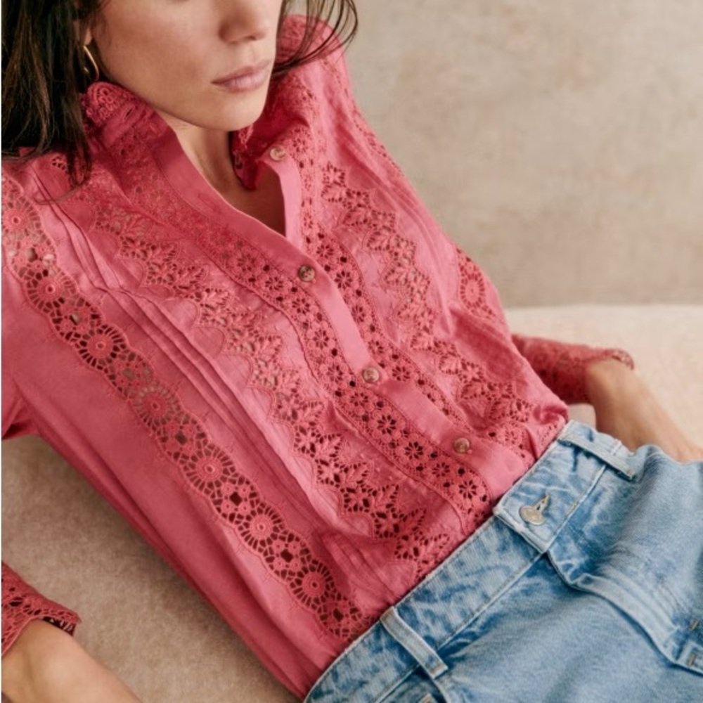 Sezane Rym Shirt EUC Light Rosewood size 8 (40)